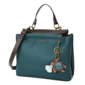 Charming Satchel - Mini Keychain Turtle - turquoise