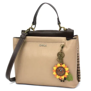 Charming Satchel - Mini Keychain Sunflower - taupe