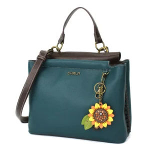 Charming Satchel - Mini Keychain Sunflower - turquoise
