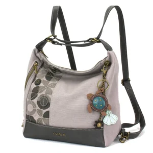 Retro Convertible Purse - Mini Keychain Turtle - gray