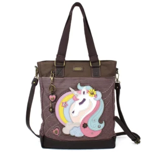 Work Tote - Unicorn - pink stripe