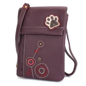 Criss Cellphone Xbody - RFID - Paw Print - plum