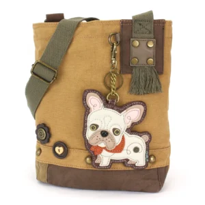 Patch Crossbody - French Bulldog - brown