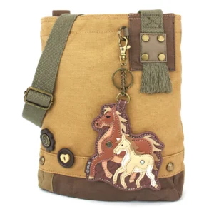 Patch Crossbody - Horse Family - brown