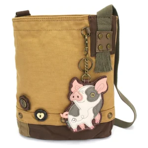Patch Crossbody - Spotted Pig - pink - brown