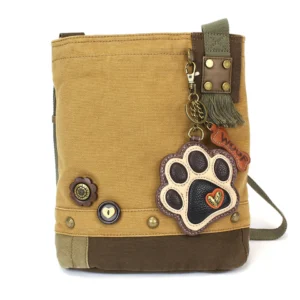 Patch Crossbody - Paw Print - ivory - brown