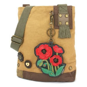 Patch Crossbody - Red Poppy - brown