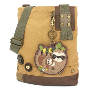 Patch Crossbody - Sloth Family - brown