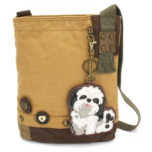 Patch Crossbody - Shih Tzu - white - brown