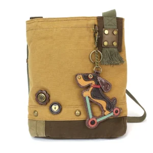 Patch Crossbody - Wiener Dog Scooter - brown