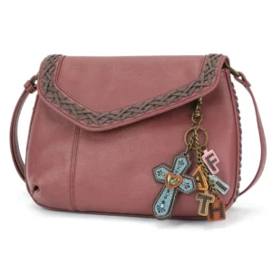 Braided Boho Crossbody - Charming Charms Cross+FAITH - berry