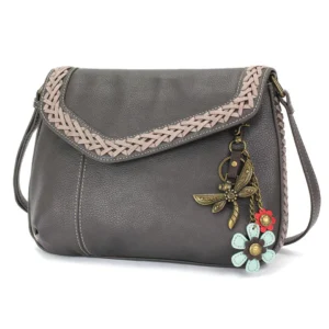 Braided Boho Crossbody - Metal Charming Dragonfly - ink