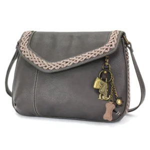 Braided Boho Crossbody - Metal Charming Dog - ink