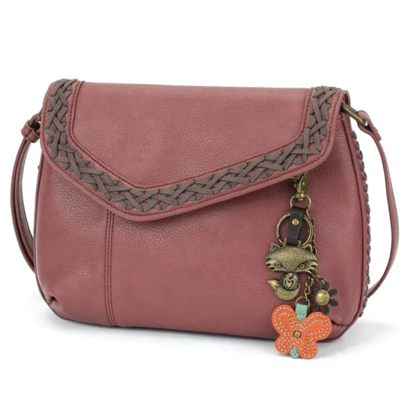 Braided Boho Crossbody - Metal Charming Fox - berry
