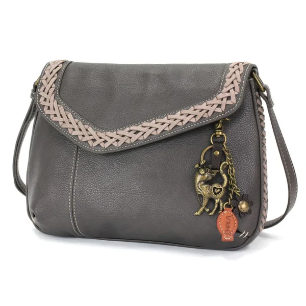 Braided Boho Crossbody - Metal Charming Slim Cat- ink
