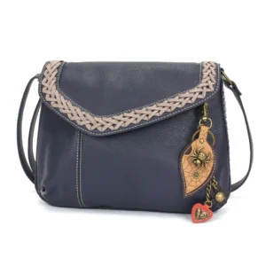 Braided Boho Crossbody - Metal Charming Spider - navy