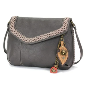 Braided Boho Crossbody - Metal Charming Spider - ink