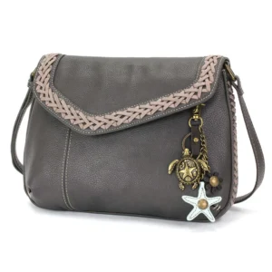 Braided Boho Crossbody - Metal Charming Turtle - ink