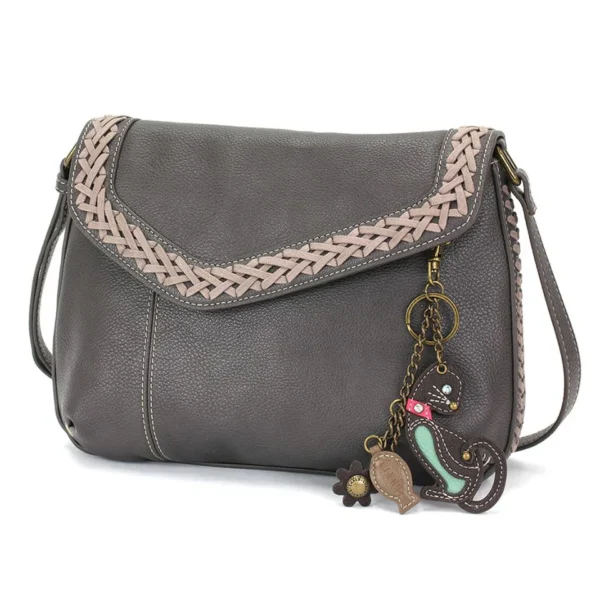 Braided Boho Crossbody - Mini Keychain Cat - ink