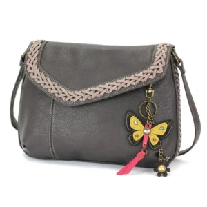 Braided Boho Crossbody - Mini Keychain Yellow Butterfly  - ink