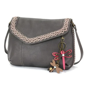 Braided Boho Crossbody - Mini Keychain Pink Dragonfly - ink