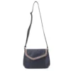 Braided Boho Crossbody - Metal Charming Feather - navy - Image 4