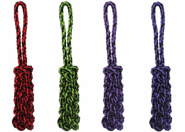 a set of four different colored ropes