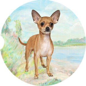 CHIHUAHUA TAN STANDING CAR COASTERS