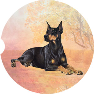 DOBERMAN LAYING CAR COASTERS