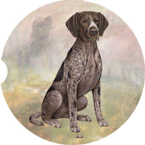 GERMAN SHORTHAIR POINTER SITTING CAR COASTERS