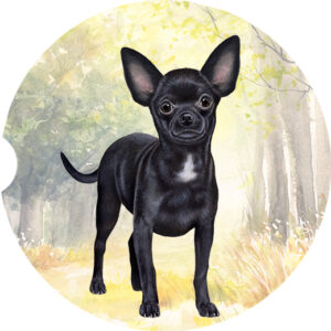 CHIHUAHUA, BLACK AND TAN CAR COASTERS