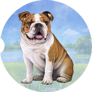 BULLDOG SITTING CAR COASTERS