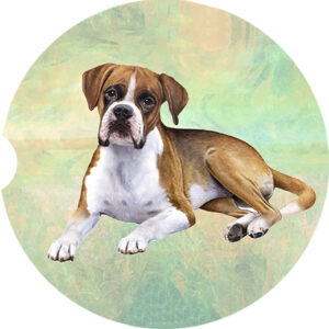 BOXER LAYING CAR COASTERS
