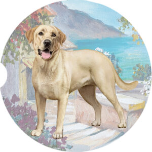 LAB YELLOW STANDING CAR COASTERS