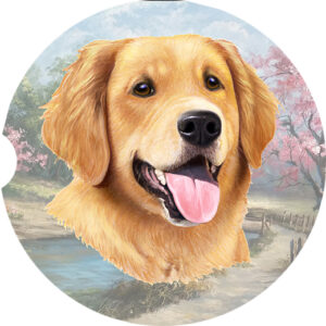GOLDEN RETRIEVER FACE CAR COASTERS