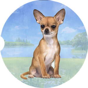 CHIHUAHUA TAN SITTING CAR COASTERS