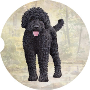 LABRADOODLE BLACK CAR COASTERS