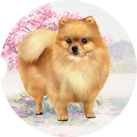 POMERANIAN STANDING CAR COASTERS