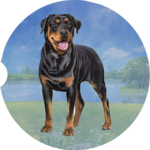 ROTTWEILER SITTING CAR COASTERS