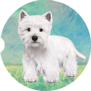 WESTIE STANDING CAR COASTERS
