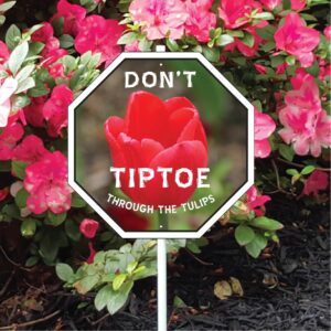 Garden Sign - Don't Tiptoe Tulips