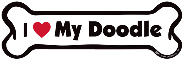 I LOVE MY  DOODLE - BONE MAGNET