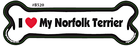 I LOVE MY NORFOLK TERRIER- BONE MAGNET