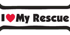I LOVE MY RESCUE - BONE MAGNET