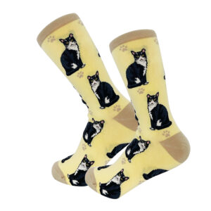BLACK & WHITE CAT SOCKS