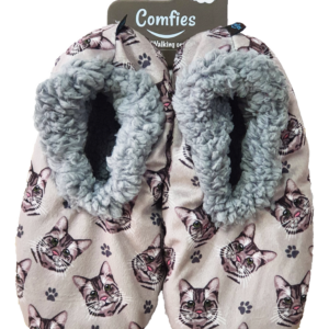 SILVER TABBY SLIPPERS