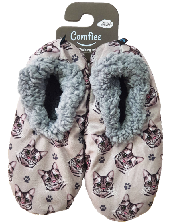 SILVER TABBY SLIPPERS