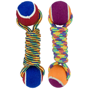PET ENVY TWO KNOT ROPE w/TENNIS