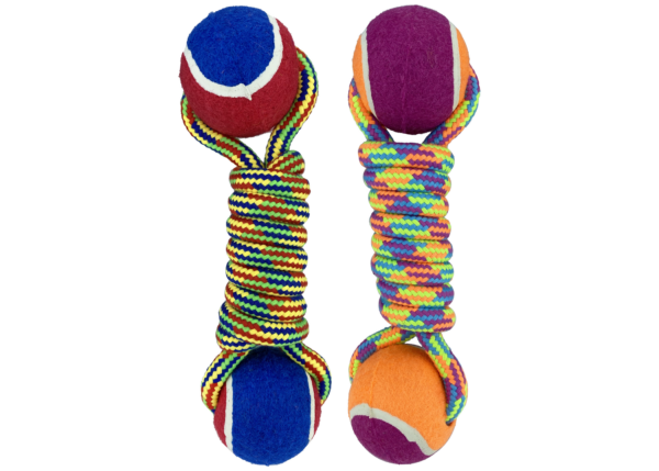 PET ENVY TWO KNOT ROPE w/TENNIS