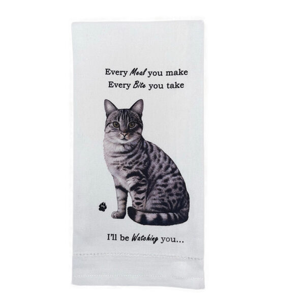 TABBY, SIVER CAT KITCHEN TOWEL